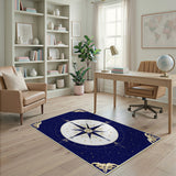 Navy Compass Rose Area Rug