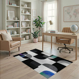 Geometric Modern Multi-color and Patterns Abstract Geometric Multi-Color Area Rug