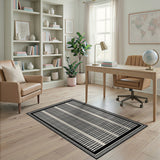 Black White Geometric Dot Column Area Rug