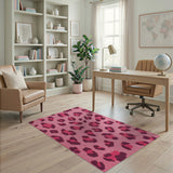 Boho Chic Hot Pink Leopard Print Tufted Area Rug