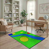 Vibrant Geometric River Landscape Area Rug