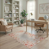 Floral Vintage Pink Vintage Pink Peony Floral Area Rug