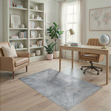 Distressed Grey Star Geometric Area Rug
