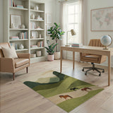 Tranquil Horses Green Mountains Area Rug