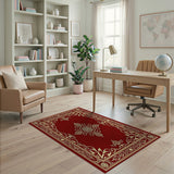 Ornate Red and Gold Persian Medallion Rug