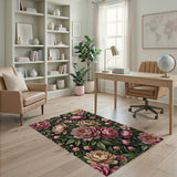 Vintage Blush Peony Floral Pink Area Rug