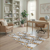 Abstract Tan Flow Area Rug