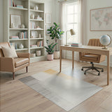 Abstract Grey-Orange Gradient Stripe Area Rug