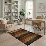 Brown and Tan Brown Tan Woven Geometric Area Rug