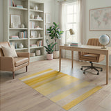 Yellow Yellow Horizontal Stripe Area Rug