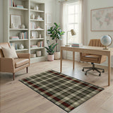 Rustic Red Green Plaid Area Rug