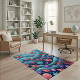 Playful Seashell Starfish Ocean Area Rug