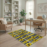 Sunflower Gingham Yellow Black Check Area Rug