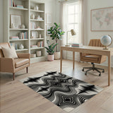 Dynamic Black Wave Geometric Area Rug