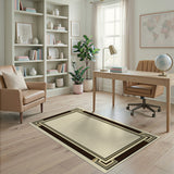 Geometric Modern Beige Geometric Frame Area Rug