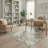 Teal Leaf Frame Area Rug