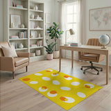 Sunny Fried Eggs Yellow Kids Area Rug