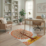 Vibrant Autumn Maple Tree Area Rug