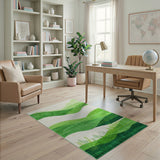 Layered Green Hills Abstract Area Rug