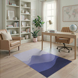 Purple Layered Mountains Abstract Area Rug