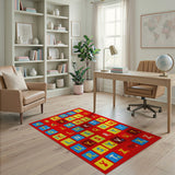 Vibrant ABC Alphabet Kids Kids Cartoon Area Rug