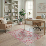 Blush Pink Rose Floral Vintage Pink Area Rug