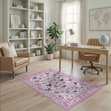 Pink Butterfly Floral Vintage Pink Area Rug
