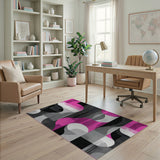 Multi-color and Patterns Abstract Geometric Pink Grey Area Rug