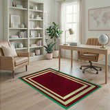 Ornate Red Field Persian Border Rug