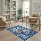 Elegant Blue Chinoiserie Branches Vases Rug