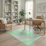 Mint Green Fluid Wave Abstract Area Rug