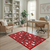 Festive Gingerbread Snowflake Christmas Rug