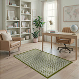 Intricate Green Lattice Area Rug