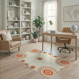 Orange Vibrant Orange Sunflower Area Rug