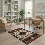 Southwestern Brown and Tan Southwestern Geometric Tribal Area Rug