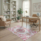 Pink Floral Vintage Pink Floral Medallion Vintage Area Rug