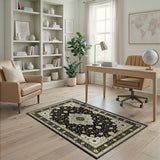 Black Gold Traditional Persian Area Rug