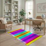 Vibrant Geometric Modern Vibrant Multi-Color Horizontal Stripe Area Rug