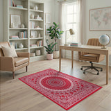 Ornate Red Mandala Persian Rug