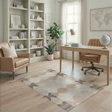 Beige Abstract Wave Geometric Area Rug