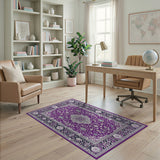 Purple Traditional Persian Floral Medallion Rug