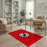 Bold Red Serpent Circle Area Rug