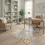 Pink Delicate Pink Blossom Border Area Rug