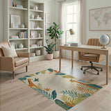 Whimsical Jungle Giraffe Kids Area Rug