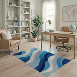 Serene Blue Wave Area Rug