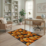 Spooky Jack-o'-Lantern Pumpkin Patch Rug