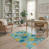 Kids Cartoon Playful Cartoon Fish Underwater Area Rug