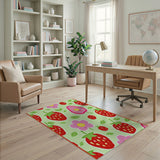 Multi-color and Patterns Playful Strawberry Fruit Pattern Area Rug