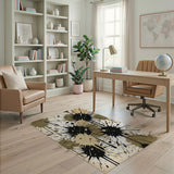 Abstract Black Splatter Area Rug