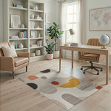 Abstract Geometric Multi-Color Geometric Modern Area Rug
